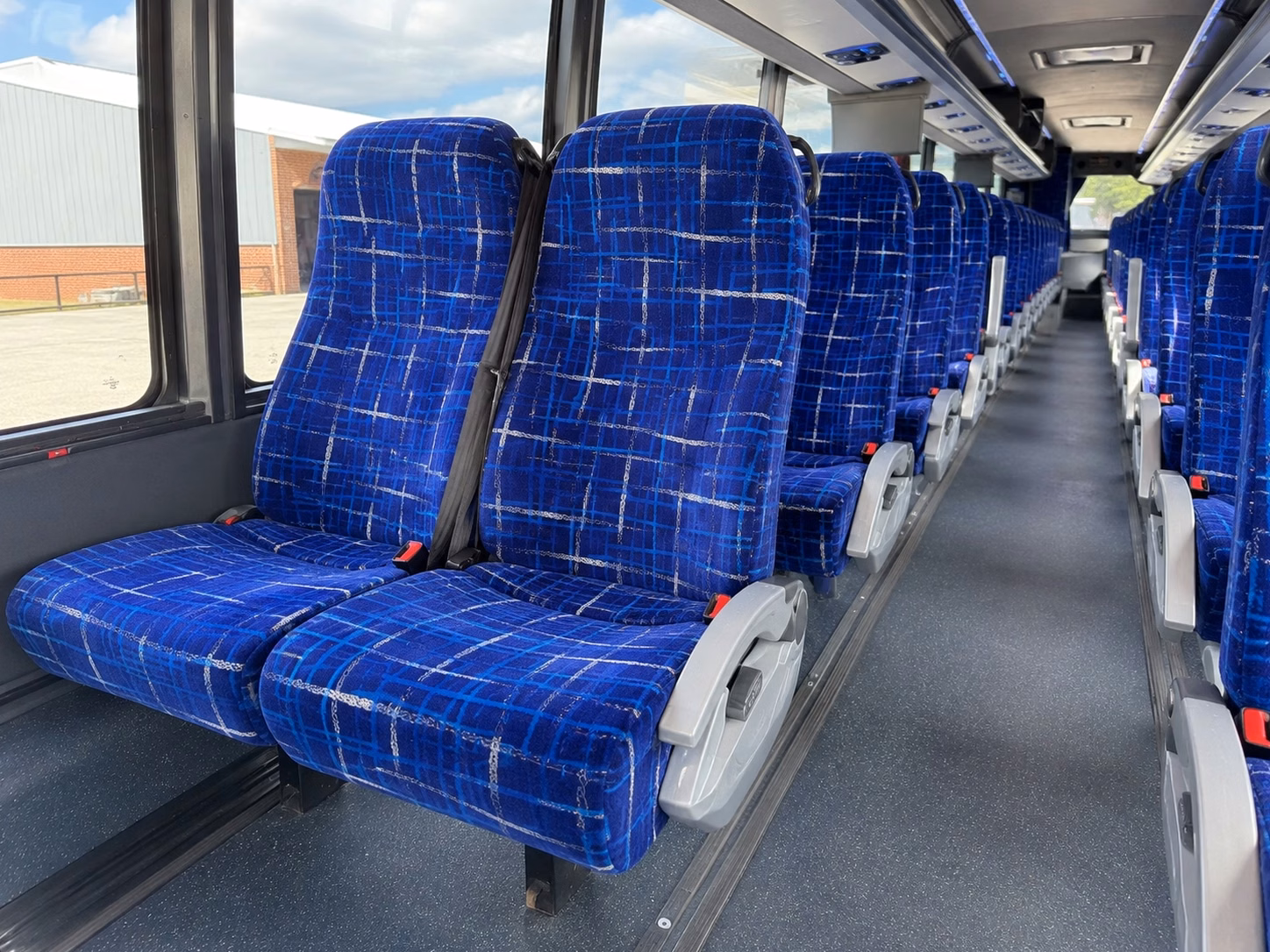 56 passenger charter bus inside